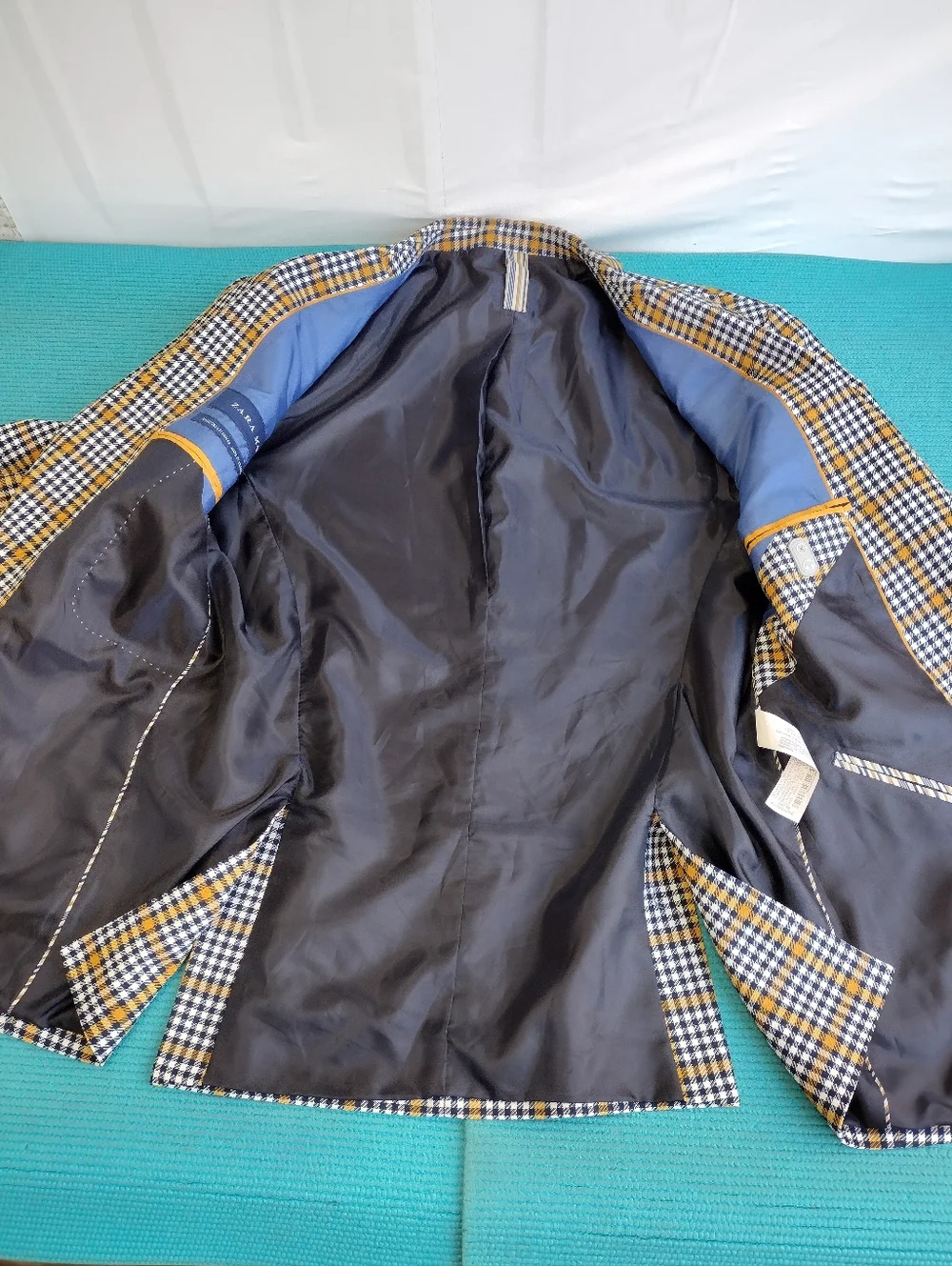 Zara Man Lined Blazer Jacket Two Front Buttons Multicolor Men's Size 42